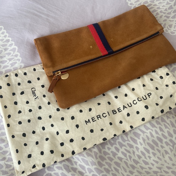 Clare V Suede Fold-over Clutch - Picture 6 of 6